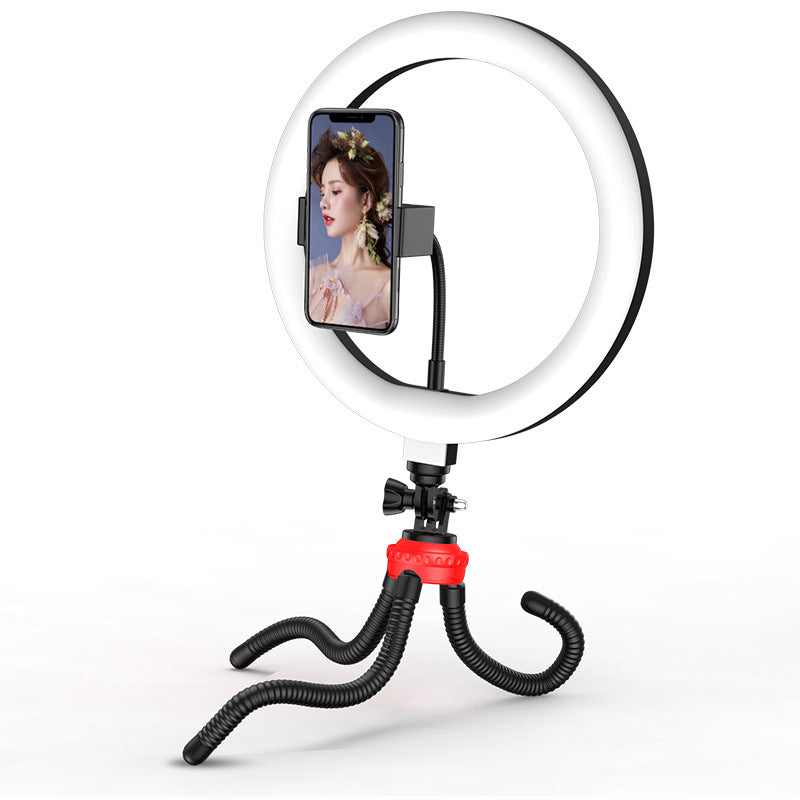 Illuminate Your Space with the Desktop Tripod 10 Inch LED Net Red Ring Light